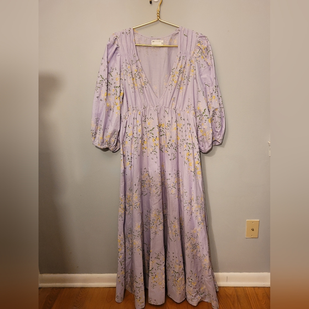 Asos Elegant Cool Cotton Lavender Floral Maxi Dress